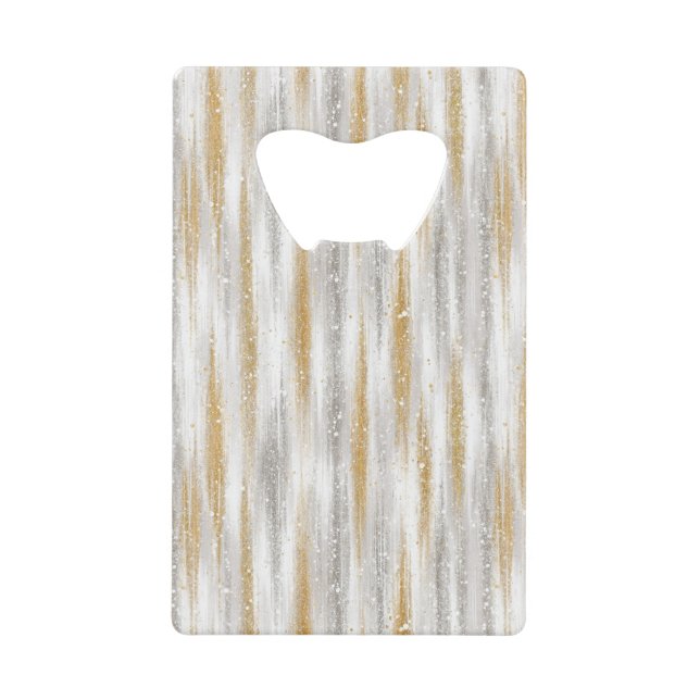 Gold Silver Stripes Confetti New Year Celebration Geldbeutel Flaschenöffner (Vorderseite)