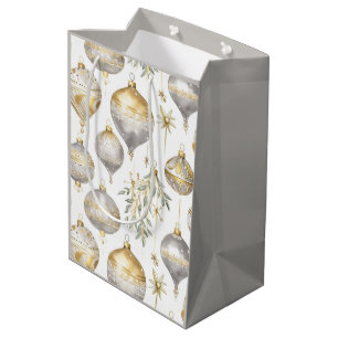 Gold Silver Vintage Weihnachtsschmuck Geschenktasc Mittlere Geschenktüte