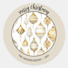 Gold Silver Vintage Weihnachtsschmuck Runder Aufkleber