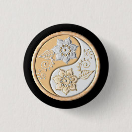 Gold & Silver Yin Yang Button