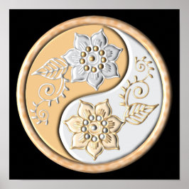 Gold & Silver Yin Yang Poster