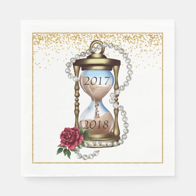 Gold Silvester Cocktail Napkins Serviette (Vorderseite)