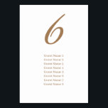 Gold Simple Elegange Guest List Wedding Tischnummer<br><div class="desc">Gold Simple Elegange Guest List Wedding Tischnummer</div>