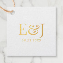 Gold Simple Elegant Couple Monogram Initials