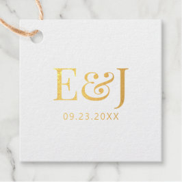 Gold Simple Elegant Couple Monogram Initials Geschenkanhänger