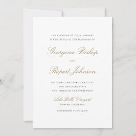 Gold Simple Elegant Script Typografy Wedding Einladung