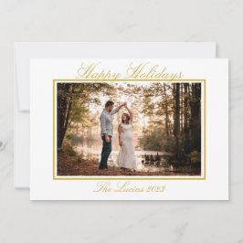 Gold Simple Holiday Card Feiertagskarte