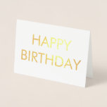 Gold SIMPLE MINIMAL TEXT Happy Geburt Day CARD Folienkarte<br><div class="desc">Gestaltung</div>