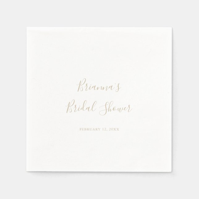 Gold Simple Minimalistisch Brautparty Napkins Serviette (Vorderseite)