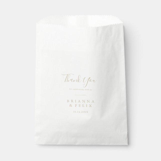 Gold Simple Minimalistisch Dankeschön Gastgeschenk Geschenktütchen (Vorderseite)