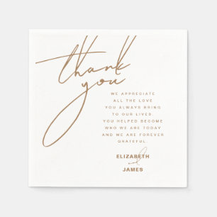 Gold Simple Minimalistisch Wedding Vielen Dank Serviette