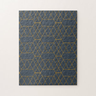 Gold, simple, modern, cool, trendy lines geometric puzzle