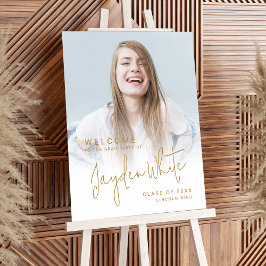 Gold Simple Modern Script Foto Abschluss Willkomme