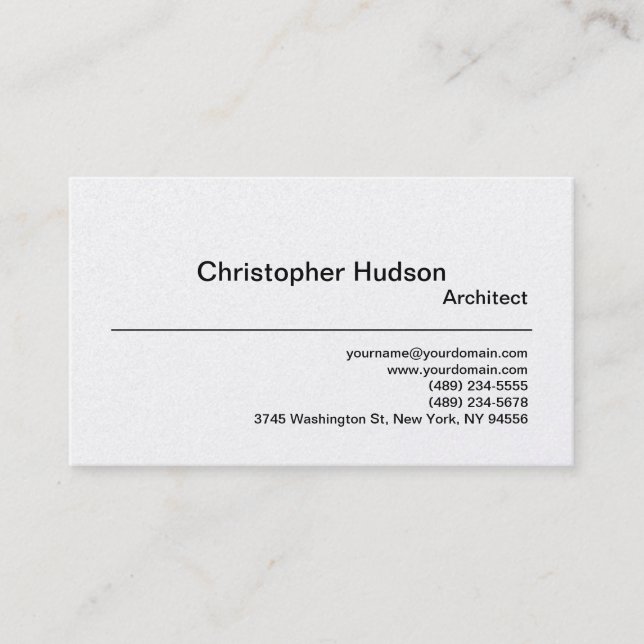 Gold Simple Schlicht Architect Business Card Visitenkarte (Vorderseite)