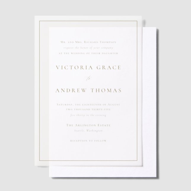 Gold Simple Typografy Formal Wedding (Versetzt)
