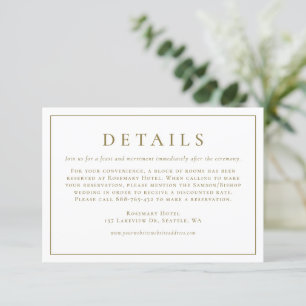 Gold Simple Typografy Formal Wedding Details Begleitkarte