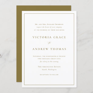 Gold Simple Typografy Formal Wedding Einladung