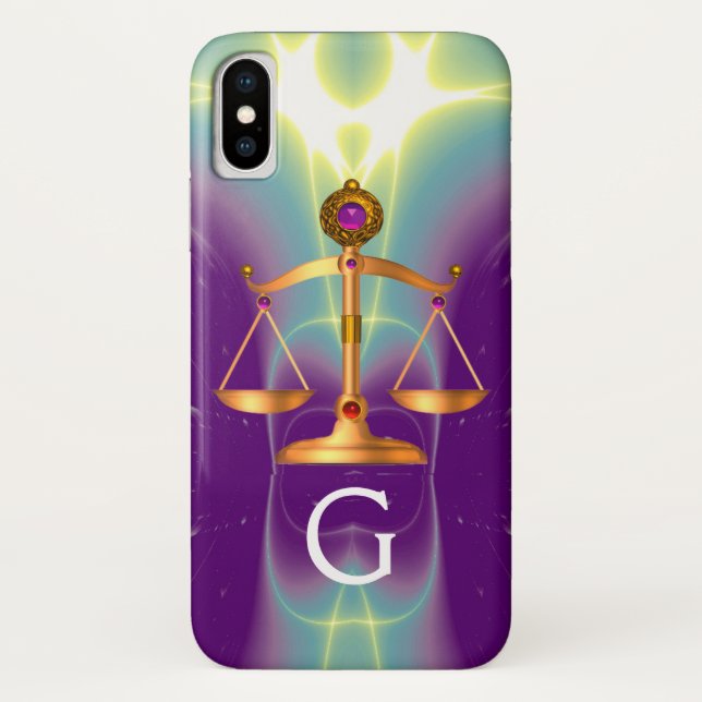 GOLD-SKALA MIT GEM STONES-MONOGRAM Case-Mate iPhone HÜLLE (Rückseite)