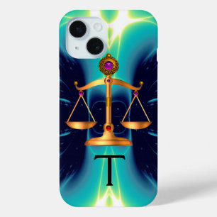 GOLD-SKALA MIT GEM STONES-MONOGRAM iPhone 15 HÜLLE