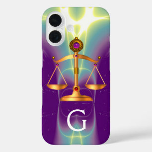 GOLD-SKALA MIT GEM STONES-MONOGRAM iPhone 16 HÜLLE
