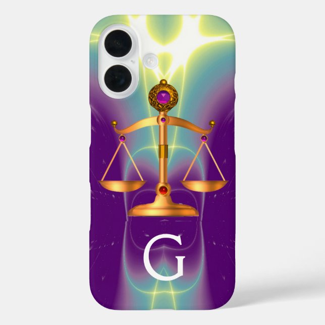 GOLD-SKALA MIT GEM STONES-MONOGRAM Case-Mate iPhone HÜLLE (Rückseite)