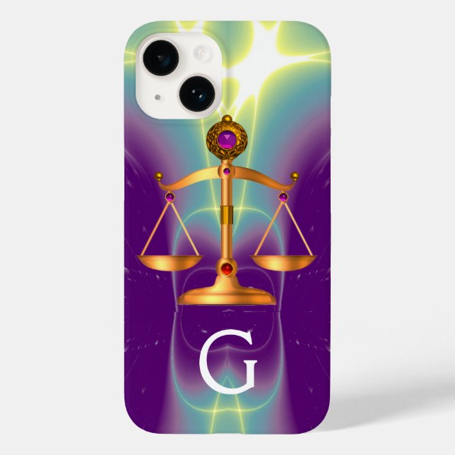 GOLD-SKALA MIT GEM STONES-MONOGRAM Case-Mate iPhone HÜLLE (Rückseite)