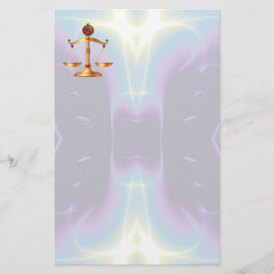 GOLD-SKALEN MIT GEM STONES, Justiz-Symbol Briefpapier