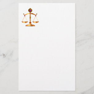 GOLD-SKALEN MIT GEM STONES, Justiz-Symbol Briefpapier