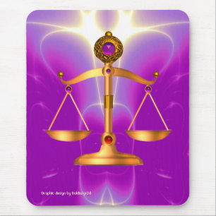 GOLD-SKALEN MIT GEM STONES, Justiz-Symbol Mousepad