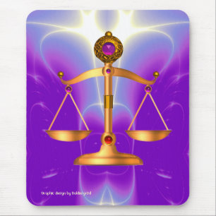 GOLD-SKALEN MIT GEM STONES, Justiz-Symbol Mousepad