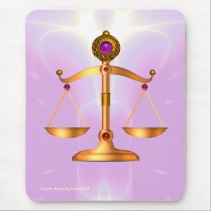 GOLD-SKALEN MIT GEM STONES, Justiz-Symbol Mousepad