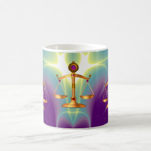 GOLD-SKALEN MIT GEM STONES, Justiz-Symbol Tasse
