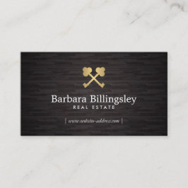 Gold-Skelett-Key-Logo Real Anwesen, Broker Wood Visitenkarte