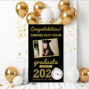 Gold Sketch 2024 Glückwunschs Foto Graduation Part Banner
