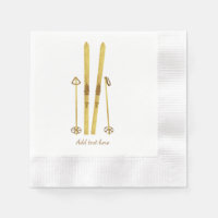 Gold Skis Poles | Vintage SkiIllustration