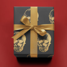Gold Skull auf Grau |