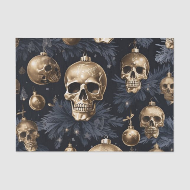 Gold Skull Tissue Paper Seidenpapier (Vorderseite)