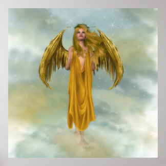 Gold Sky Angel Poster