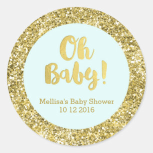 Gold Sky Blue Baby Dusche Oh Baby Fevor Sticker