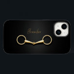 Gold Snaffle Bit Elegante Reittiere Personalisiert Case-Mate iPhone 14 Hülle<br><div class="desc">Dieses elegante Handy hat einen goldenen Klingelmantel unter Ihrem Namen.</div>