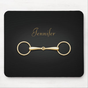 Gold Snaffle Bit Persoanlized Reittier Mousepad
