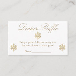 Gold Snowflake Diaper Raffle Begleitkarte