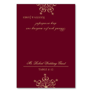 Gold Snowflake DIY Sitzplätze Tischnummer