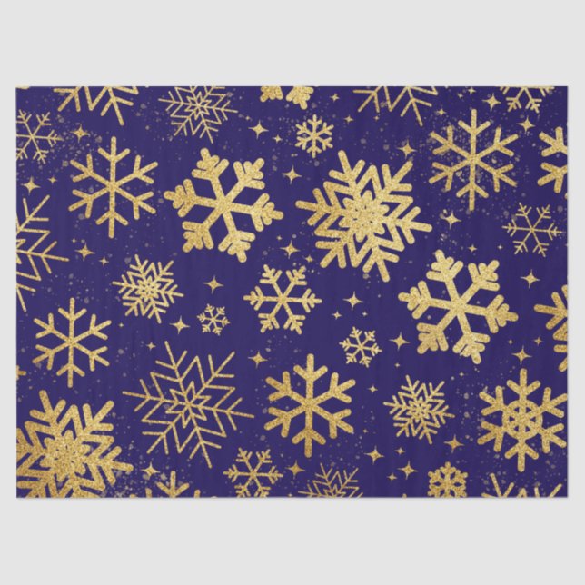 Gold Snowflake Elegante - Gewebepapier Seidenpapier (Vorderseite)