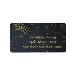 Gold Snowflake Frohe Weihnachtsadresse Etikett Adressaufkleber