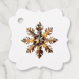 Gold Snowflake-Geschenk-Tag Geschenkanhänger