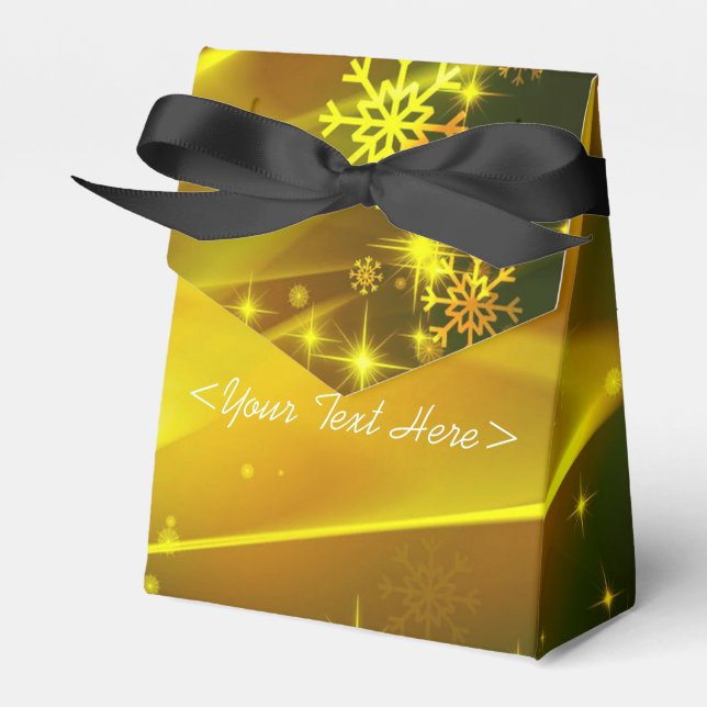 Gold Snowflake Muster Weihnachtsgeschenk Box Geschenkschachtel (Vorderseite)