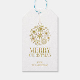 Gold Snowflake Ornament Holiday Gift Tags Geschenkanhänger