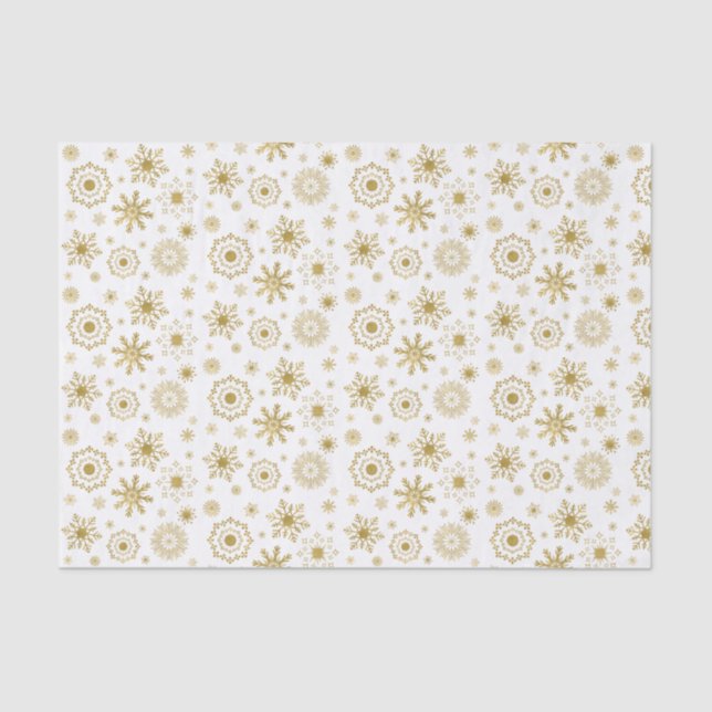 Gold Snowflake Ornament Holiday Tissue Seidenpapier (Vorderseite)