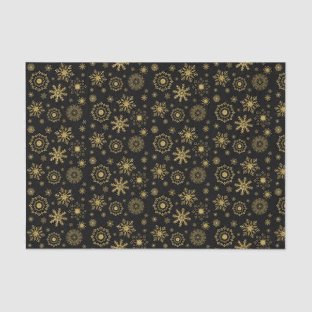 Gold Snowflake Ornament Holiday Tissue Seidenpapier (Vorderseite)